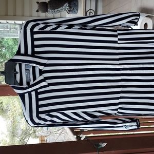 Liz Claiborne Navy Blue & White, Size 14, 100% Rayon